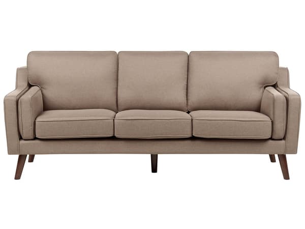 3-seters sofa i lysebrunt stoff Ben Eiketre Klassisk Stue fra midten av århundret