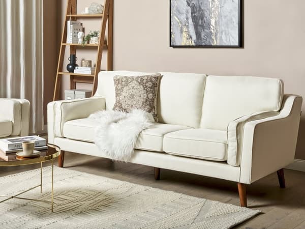 3-seters sofa i offwhite stoff Ben Eiketre Klassisk Stue fra midten av århundret
