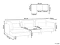 Miniatyrbilde 3 av 11: Modulær hjørnesofa i grått stoff, 3-seters seksjonssofa i moderne design Stue