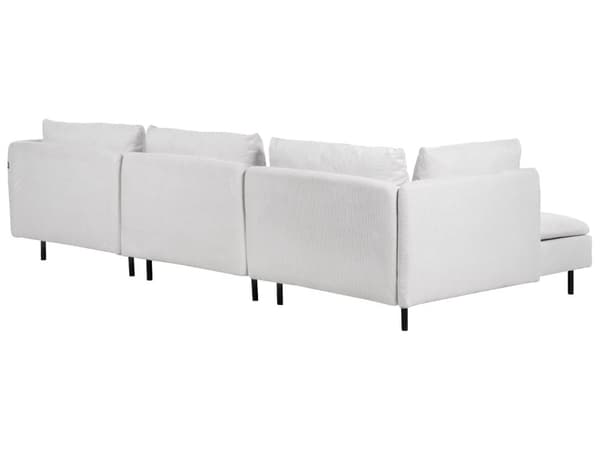 Modulær hjørnesofa i grått stoff, 3-seters seksjonssofa i moderne design Stue