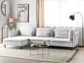 Miniatyrbilde 2 av 11: Modulær hjørnesofa i grått stoff, 3-seters seksjonssofa i moderne design Stue