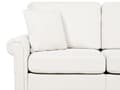 Miniatyrbilde 6 av 10: 2-seters sofa Hvit stoffkledning Rulleformede armer Treramme Kasteputer Moderne stue