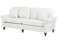 Miniatyrbilde 4 av 11: 3-seters sofa Hvit stoffkledning Rulleformede armer Treramme Kasteputer Moderne stue