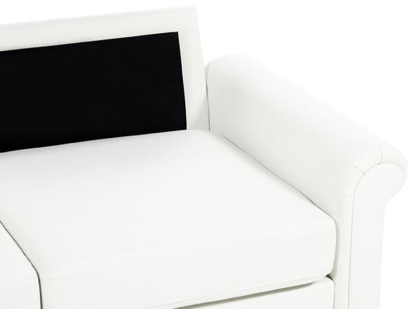 3-seters sofa Hvit stoffkledning Rulleformede armer Treramme Kasteputer Moderne stue