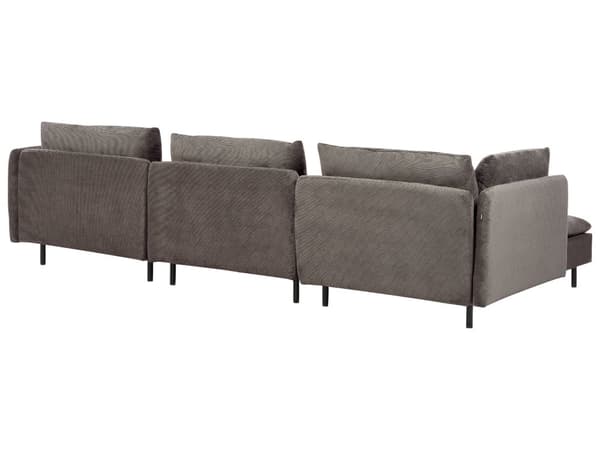 Modulær høyre hjørnesofa Brun kordfløyel 3-seters seksjonssofa Moderne design stue