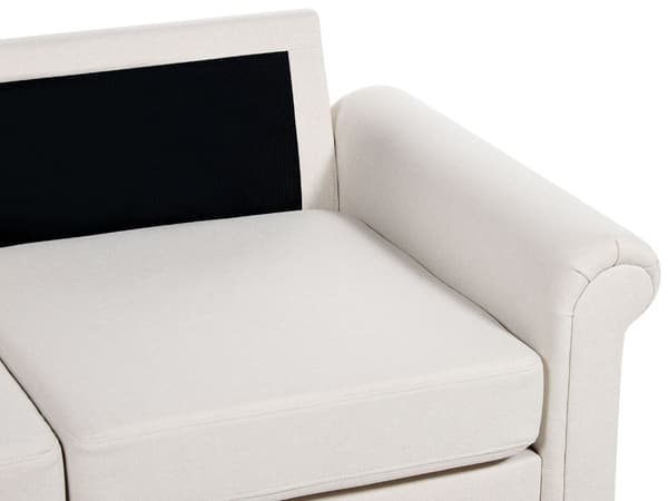 Sohva vaalea beige kangasverhoilu puu kahdelle irrotettava päällinen moderni tyyli