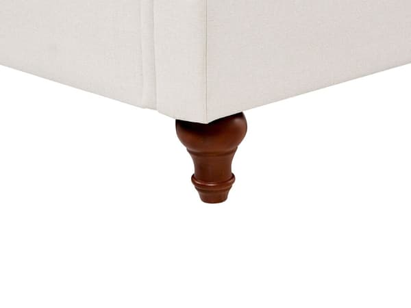 Sohva vaalea beige kangasverhoilu puu kahdelle irrotettava päällinen moderni tyyli