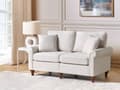 Pikkukuva 2 / 11: Sohva vaalea beige kangasverhoilu puu kahdelle irrotettava päällinen moderni tyyli