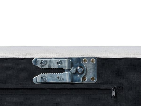 Moduulisohva vaaleanharmaa kolmelle kangasverhoilu metallijalat oikea koristetyynyt moderni