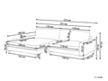 Miniatyrbillede 3 af 11: Hjørnesofa råhvid 3-personers Chenille stofbetræk metalben højre L-form minimalistisk
