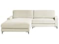 Miniatyrbillede 1 af 11: Hjørnesofa råhvid 3-personers Chenille stofbetræk metalben højre L-form minimalistisk