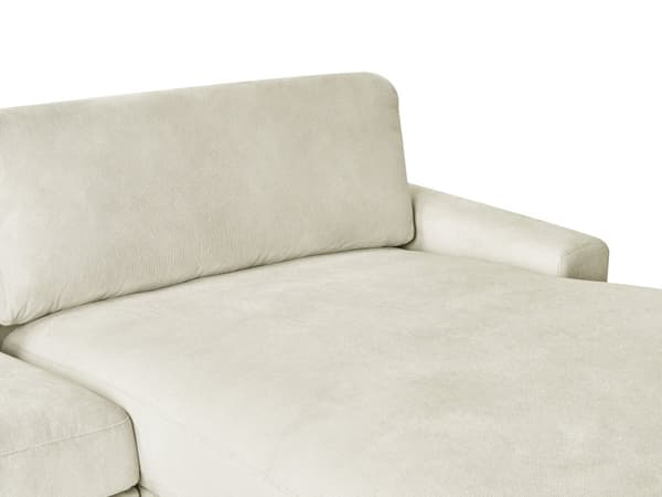 Hjørnesofa råhvid 3-personers Chenille stofbetræk metalben venstre L-form minimalistisk