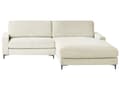 Miniatyrbillede 1 af 11: Hjørnesofa råhvid 3-personers Chenille stofbetræk metalben venstre L-form minimalistisk