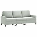 Miniatyrbillede 4 af 8: vidaXL sofasæt 4 dele med hynder velour lysegrå