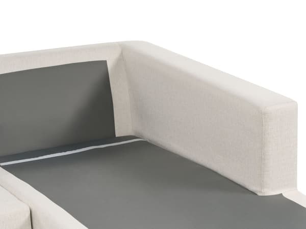 Hjørnesofa Lysbeige polyestertrekk Moderne U-formet 5-seter med ottomaner Ekstra puter Polstret ryggstøtte