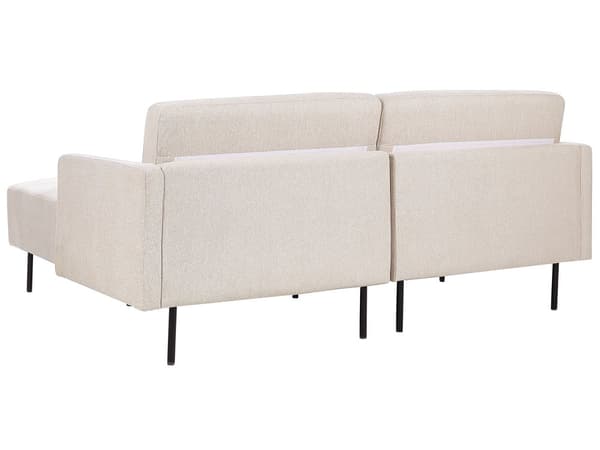 Venstrehånds hjørnesofa Polyester Beige 192 x 155 Sofa 2-seter Polstret Metallben Vevd stoff Polstret rygg Minimalistisk Moderne
