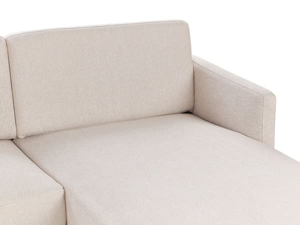Venstrehånds hjørnesofa Polyester Beige 192 x 155 Sofa 2-seter Polstret Metallben Vevd stoff Polstret rygg Minimalistisk Moderne