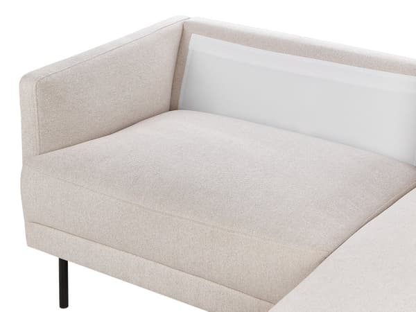 Venstrehånds hjørnesofa Polyester Beige 192 x 155 Sofa 2-seter Polstret Metallben Vevd stoff Polstret rygg Minimalistisk Moderne