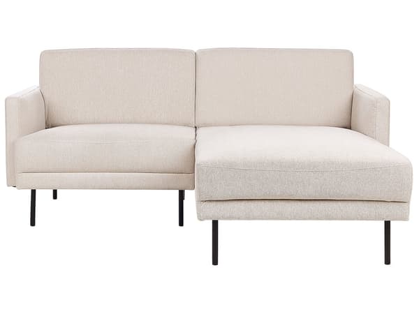 Venstrehånds hjørnesofa Polyester Beige 192 x 155 Sofa 2-seter Polstret Metallben Vevd stoff Polstret rygg Minimalistisk Moderne