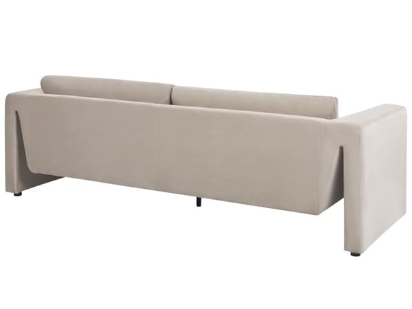 3-seters Sofa Taupe Fløyel med Polstrede Aksenter Armlener Polstret Ryggstøtte