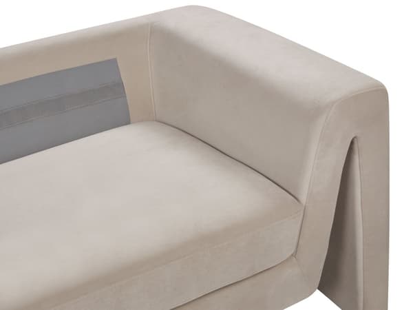3-seters Sofa Taupe Fløyel med Polstrede Aksenter Armlener Polstret Ryggstøtte