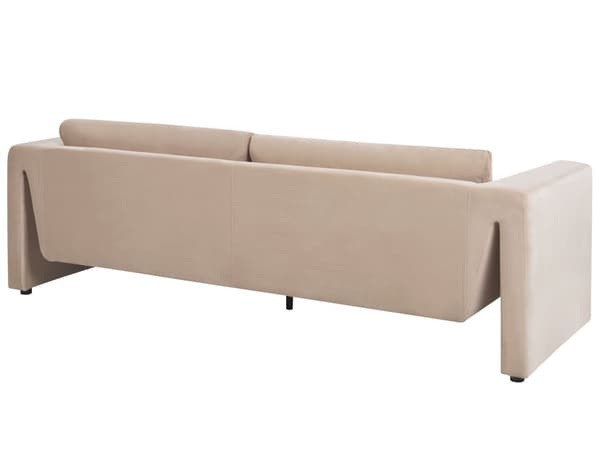 3-seters sofa Beige fløyel med polstrede aksenter Armlener Polstret ryggstøtte
