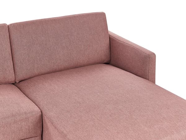 Venstrehånds hjørnesofa Polyester Rosa 192 x 155 Sofa 2-seter Polstret Metallben Vevd stoff Polstret rygg Minimalistisk Moderne