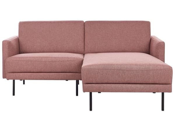 Venstrehånds hjørnesofa Polyester Rosa 192 x 155 Sofa 2-seter Polstret Metallben Vevd stoff Polstret rygg Minimalistisk Moderne