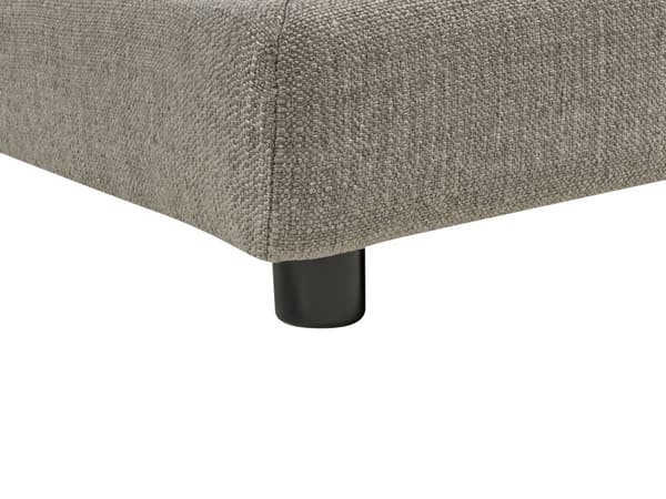 Hjørnesofa med taupefarget polyestertrekk Moderne U-formet 5-seter med puffer Ekstra puter Polstret ryggstøtte
