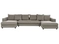 Miniatyrbilde 1 av 11: Hjørnesofa med taupefarget polyestertrekk Moderne U-formet 5-seter med puffer Ekstra puter Polstret ryggstøtte