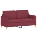 Miniatyrbillede 3 af 8: vidaXL 2-personers sofa med pyntepuder 140 cm stof vinrød