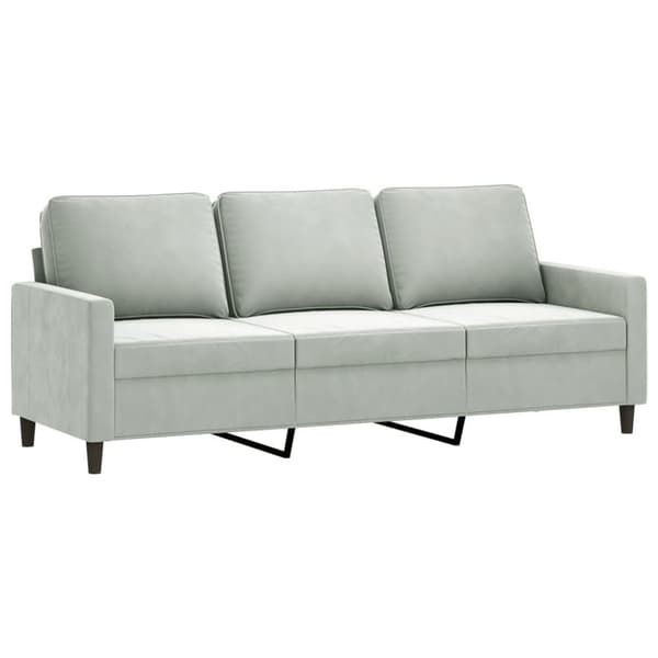 vidaXL sofasæt 3 dele med hynder velour lysegrå