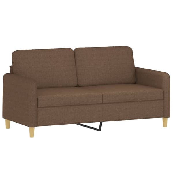 vidaXL 2-sits soffa med prydnadskuddar brun 140 cm tyg