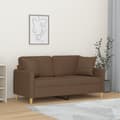 Miniatyrbild 8 av 8: vidaXL 2-sits soffa med prydnadskuddar brun 140 cm tyg