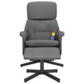 Miniatyrbild 3 av 11: vidaXL Massagefåtölj med fotpall mörkgrå tyg