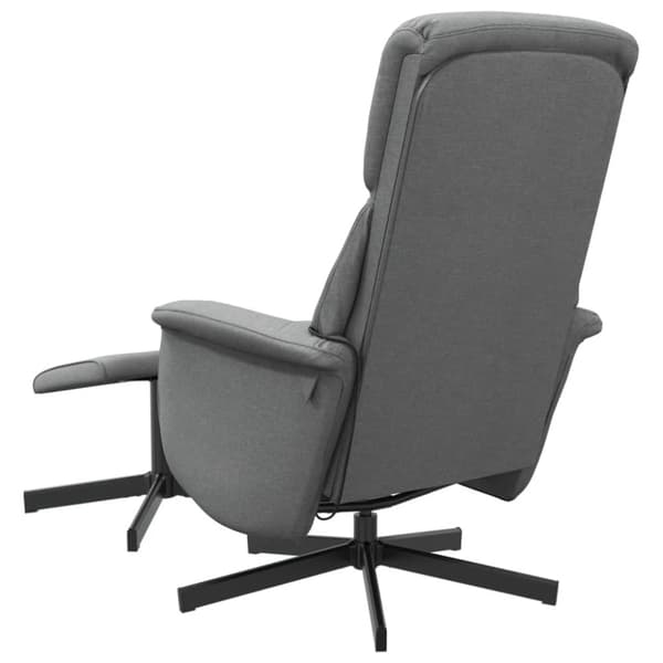 vidaXL Massagefåtölj med fotpall mörkgrå tyg