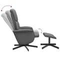 Miniatyrbild 6 av 11: vidaXL Massagefåtölj med fotpall mörkgrå tyg