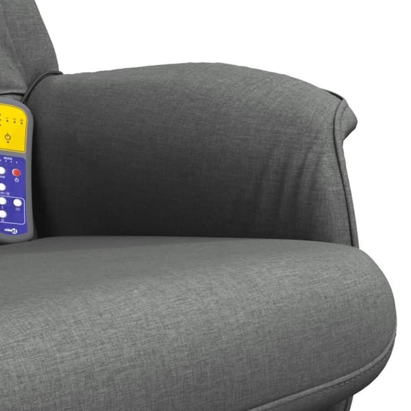 vidaXL Massagefåtölj med fotpall mörkgrå tyg