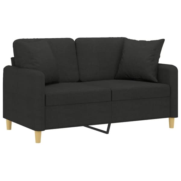 vidaXL 2-sits soffa med prydnadskuddar svart 120 cm tyg