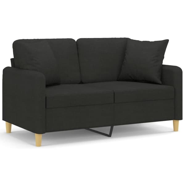 vidaXL 2-sits soffa med prydnadskuddar svart 120 cm tyg