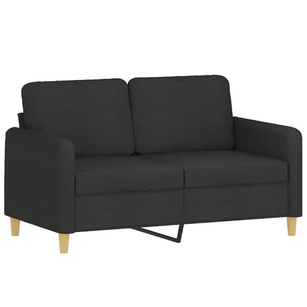 vidaXL 2-personers sofa med pyntepuder 120 cm stof sort