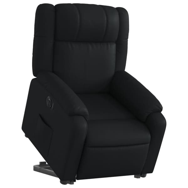 vidaXL Reclinerfåtölj med uppresningshjälp svart konstläder
