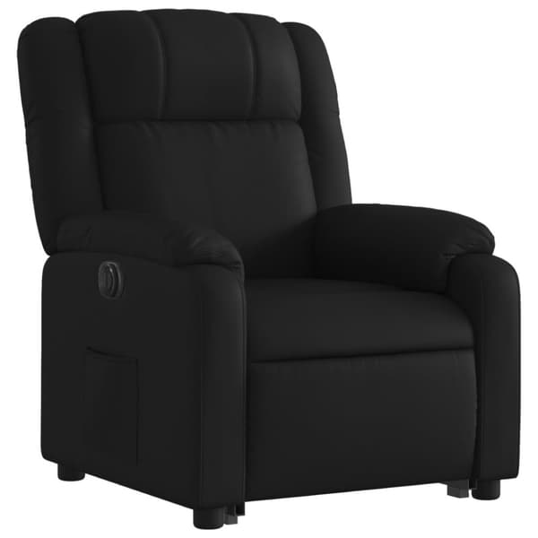 vidaXL Reclinerfåtölj med uppresningshjälp svart konstläder