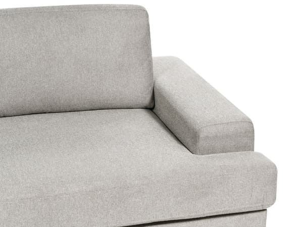 Soffa Ljusgrå Tyg Stoppad 3-sits Kraftigt Vadderad Ryggstöd Klassisk Vardagsrumssoffa