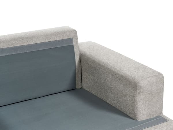 Soffa Ljusgrå Tyg Stoppad 3-sits Kraftigt Vadderad Ryggstöd Klassisk Vardagsrumssoffa
