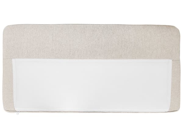 Hjørnesofa lys beige 2-personers polstret stof sorte jernben venstre moderne