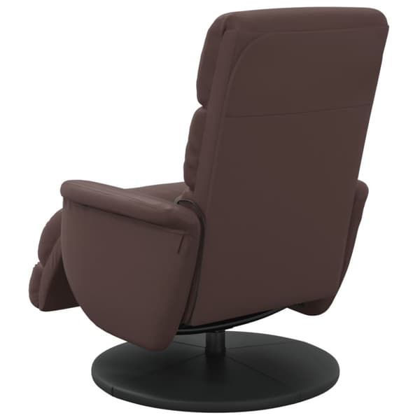 vidaXL Reclinerfåtölj med fotstöd brun konstläder
