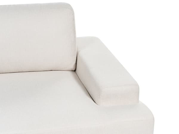 Soffa Ljusbeige Tyg Stoppad 3-sits Kraftigt Vadderad Ryggstöd Klassisk Vardagsrumssoffa