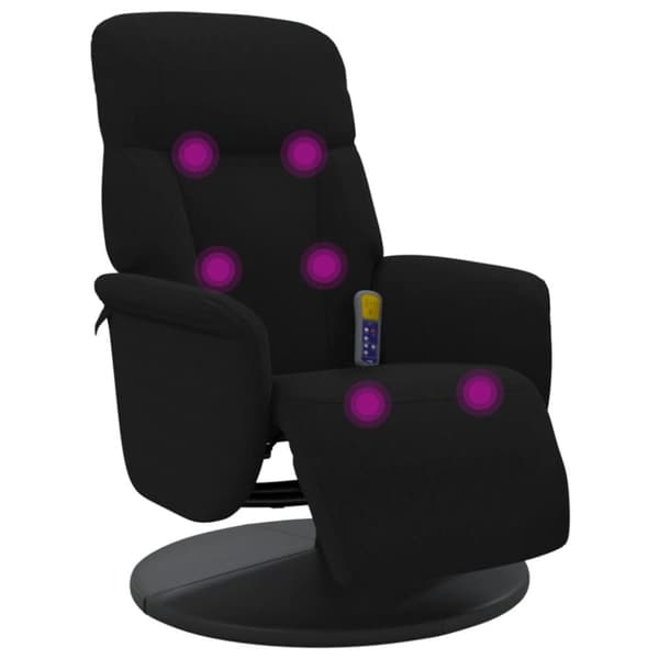 vidaXL Massagefåtölj med fotstöd svart sammet