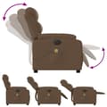 Miniatyrbild 7 av 11: vidaXL Elektrisk massagefåtölj brun tyg